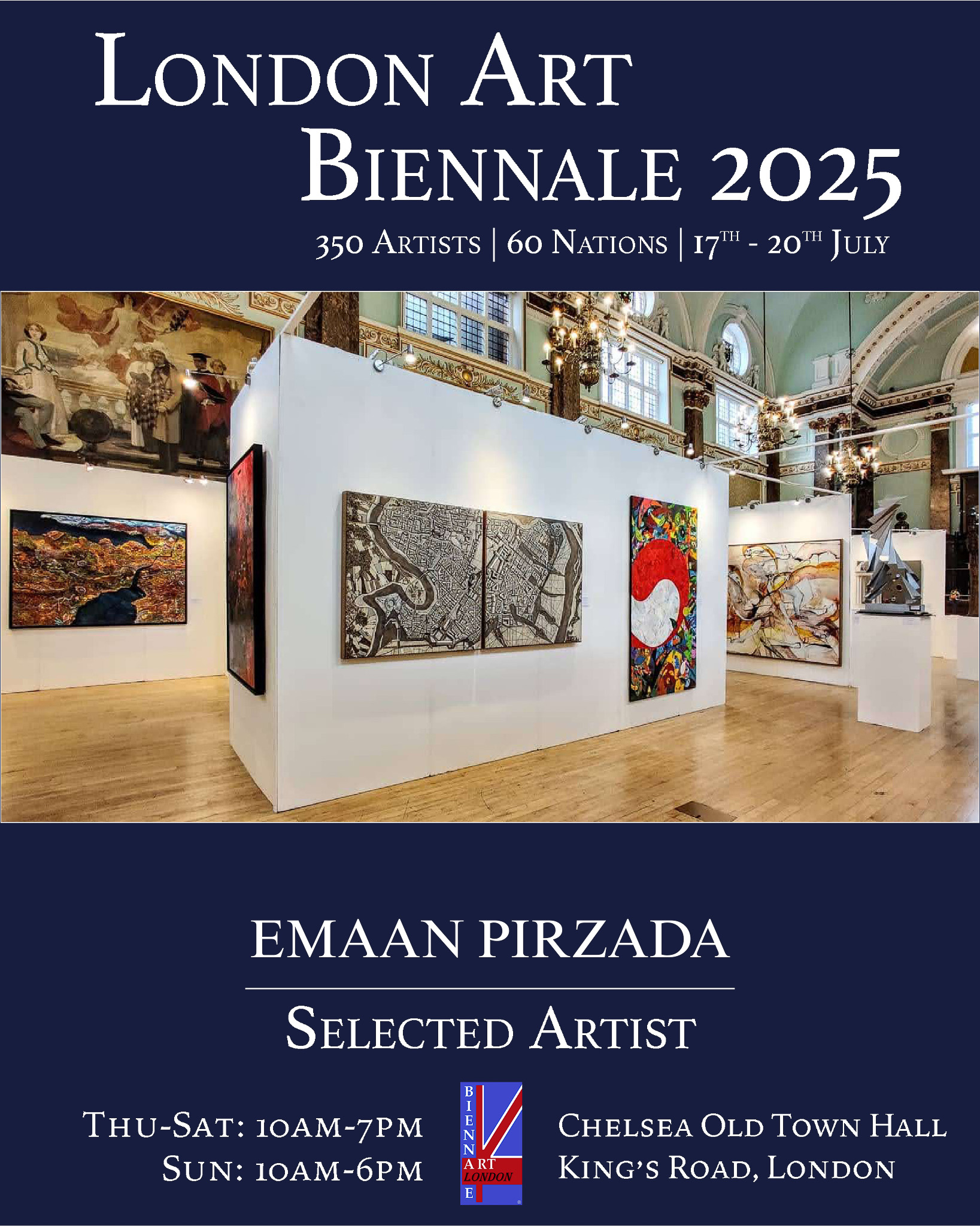 PAKISTANI ARTIST EMAAN PIRZADA SELECTED FOR PRESTIGIOUS LONDON ART BIENNALE 2025